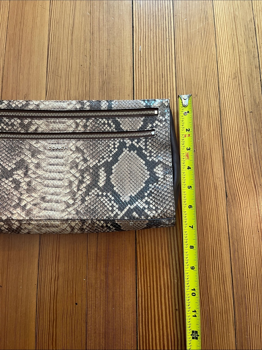 Coach Python Embossed Wristlet Clutch - Picture 5 of 9